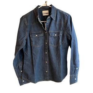 J. Crew Women's Size 2 Shrunken Slim-fit Western Chambray Shirt